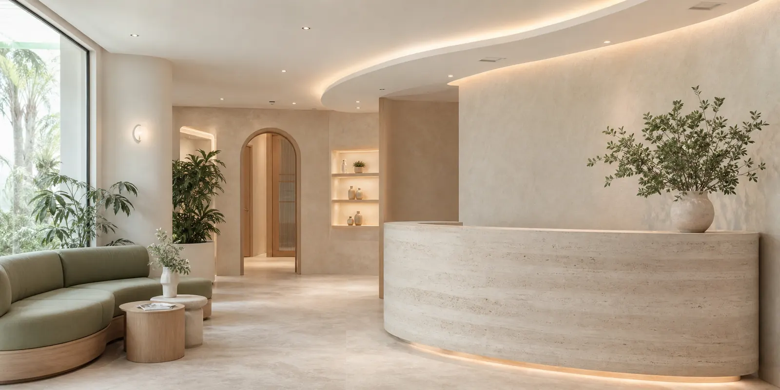 Ilustrasi interior klinik yang modern